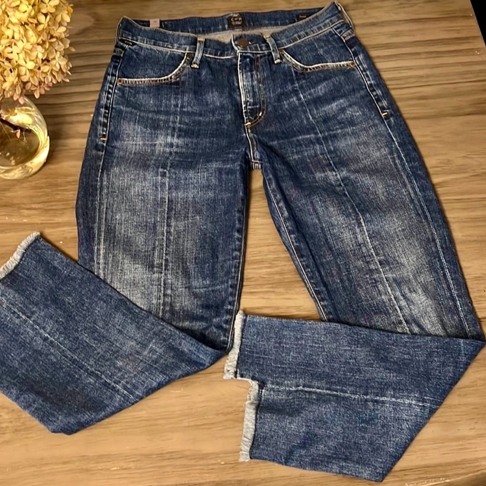 CITIZENS OF HUMANITY STEP HEM ANKLE CROPPED AMARI JEANS 26